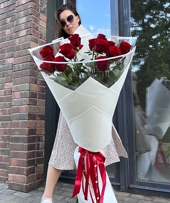 Гигант из красных роз 120/130 см